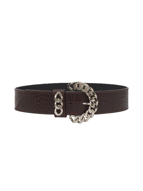 chainy belt croc KATE CATE | BLTKC091CRDARKBROWN NAPPA/SILVER
